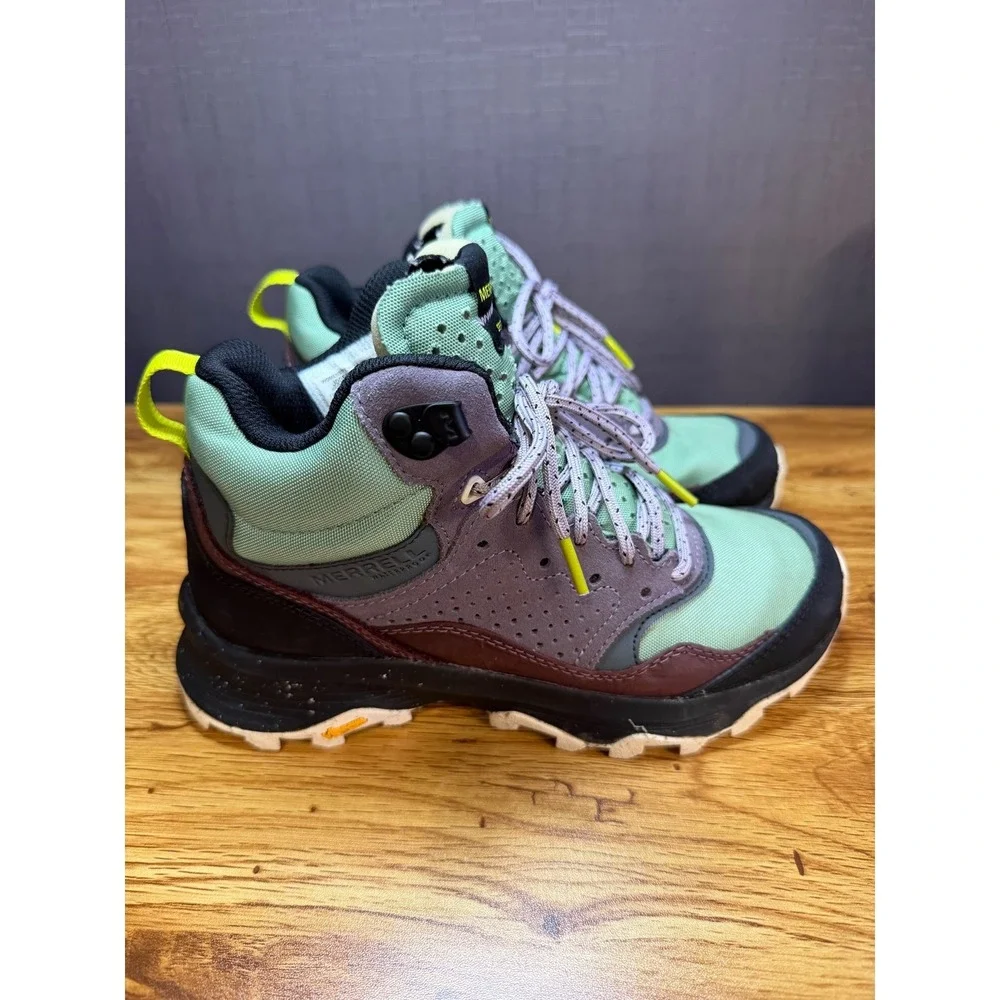 Merrell Speed Solo Waterproof Hiking Boots Women's Sage Lavender Vibram 6 - Picture 3 of 9